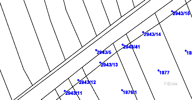 Parcela st. 2943/5 v KÚ Loučka I, Katastrální mapa