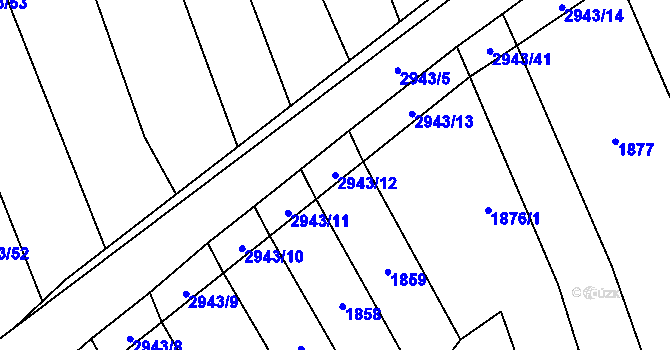 Parcela st. 2943/12 v KÚ Loučka I, Katastrální mapa