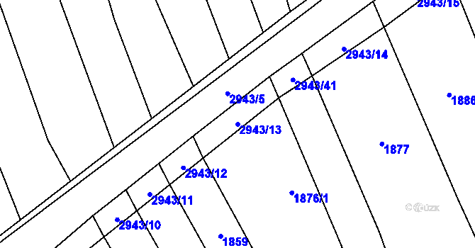 Parcela st. 2943/13 v KÚ Loučka I, Katastrální mapa