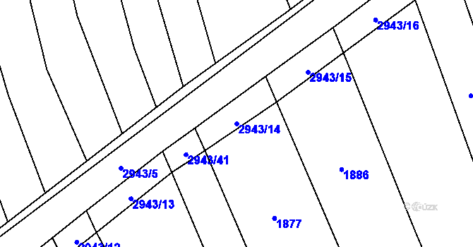 Parcela st. 2943/14 v KÚ Loučka I, Katastrální mapa