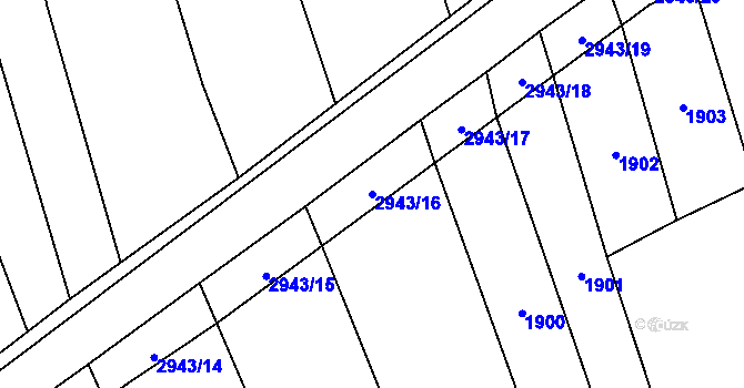 Parcela st. 2943/16 v KÚ Loučka I, Katastrální mapa