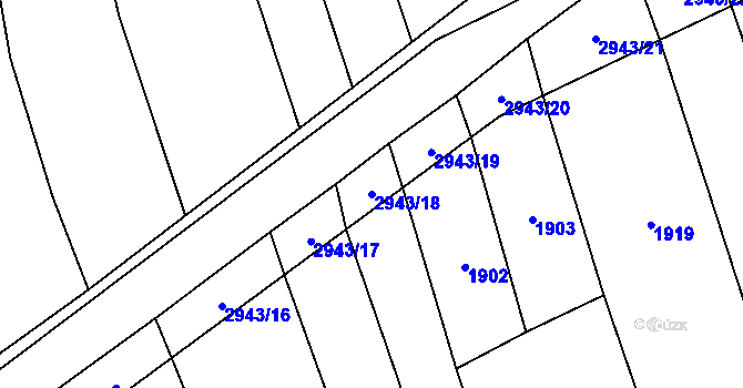Parcela st. 2943/18 v KÚ Loučka I, Katastrální mapa