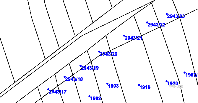 Parcela st. 2943/20 v KÚ Loučka I, Katastrální mapa