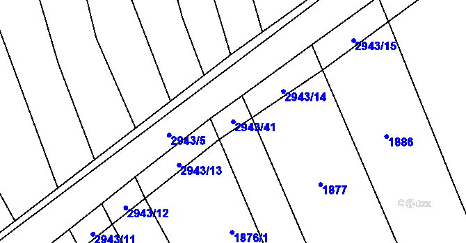 Parcela st. 2943/41 v KÚ Loučka I, Katastrální mapa