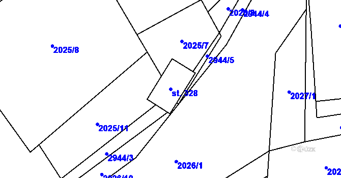 Parcela st. 328 v KÚ Loučka I, Katastrální mapa