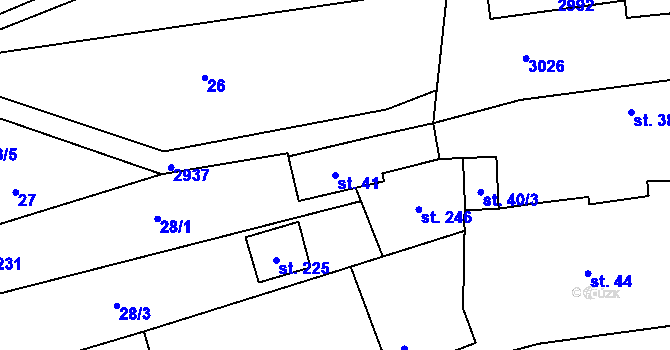 Parcela st. 41 v KÚ Loučka I, Katastrální mapa