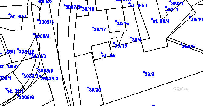 Parcela st. 85 v KÚ Loučka I, Katastrální mapa
