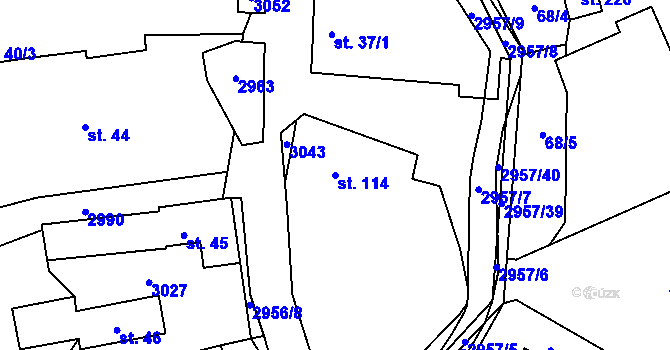 Parcela st. 114 v KÚ Loučka I, Katastrální mapa