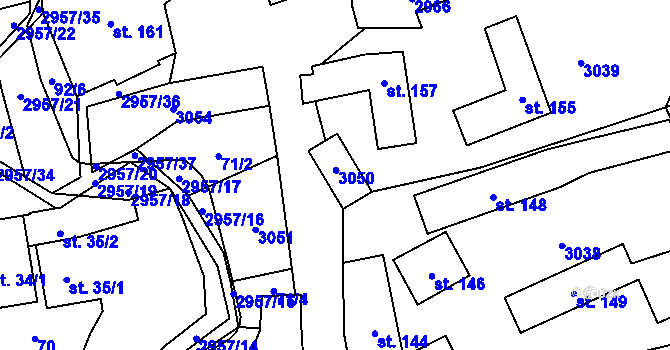 Parcela st. 158/1 v KÚ Loučka I, Katastrální mapa