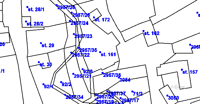 Parcela st. 161 v KÚ Loučka I, Katastrální mapa