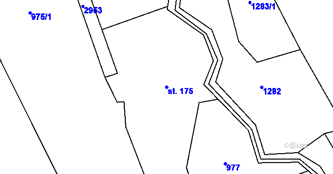 Parcela st. 175 v KÚ Loučka I, Katastrální mapa