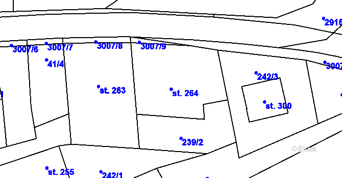 Parcela st. 264 v KÚ Loučka I, Katastrální mapa