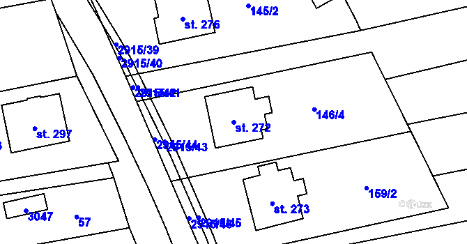 Parcela st. 272 v KÚ Loučka I, Katastrální mapa