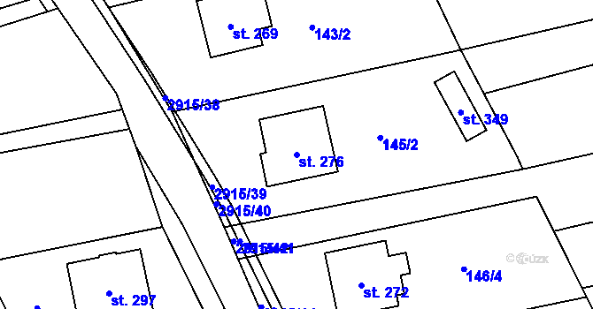 Parcela st. 276 v KÚ Loučka I, Katastrální mapa
