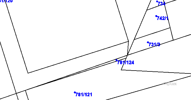 Parcela st. 781/26 v KÚ Loučka I, Katastrální mapa