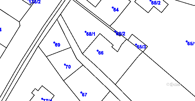 Parcela st. 66 v KÚ Loučka u Nového Jičína, Katastrální mapa