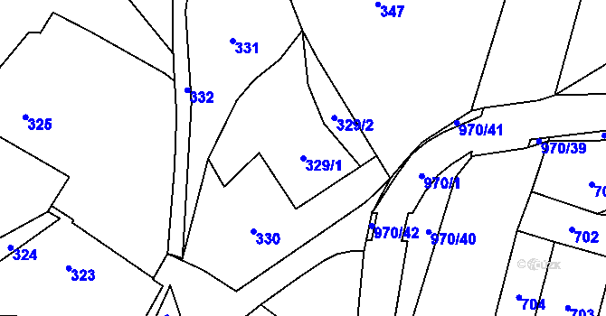 Parcela st. 329/1 v KÚ Loučka u Nového Jičína, Katastrální mapa