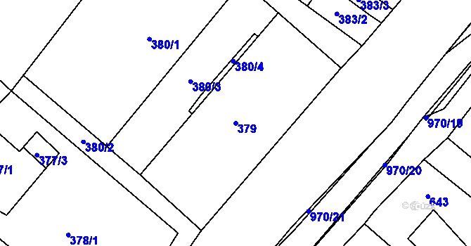 Parcela st. 379 v KÚ Loučka u Nového Jičína, Katastrální mapa