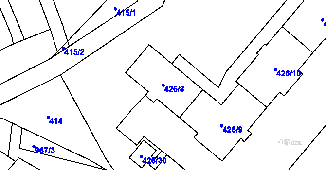Parcela st. 426/8 v KÚ Loučka u Nového Jičína, Katastrální mapa