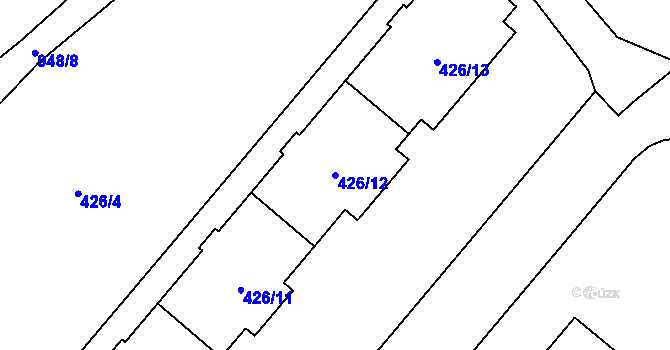 Parcela st. 426/12 v KÚ Loučka u Nového Jičína, Katastrální mapa