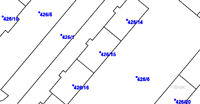 Parcela st. 426/15 v KÚ Loučka u Nového Jičína, Katastrální mapa