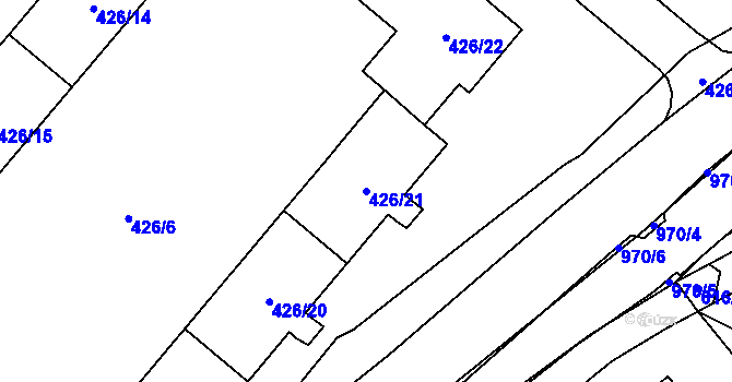 Parcela st. 426/21 v KÚ Loučka u Nového Jičína, Katastrální mapa
