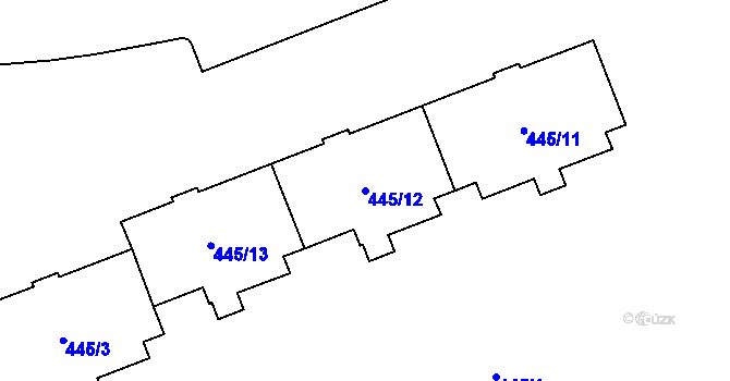 Parcela st. 445/12 v KÚ Loučka u Nového Jičína, Katastrální mapa