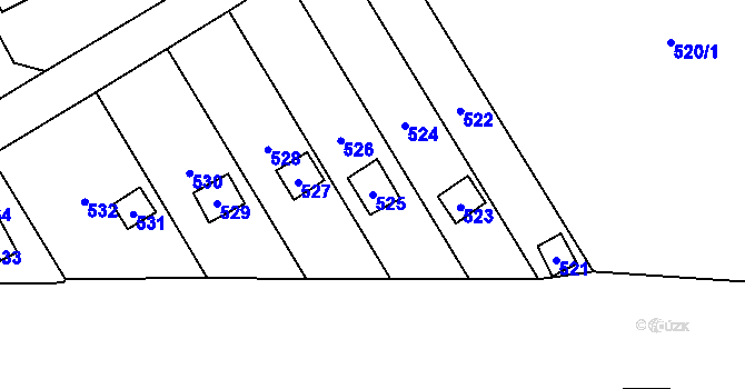 Parcela st. 525 v KÚ Loučka u Nového Jičína, Katastrální mapa