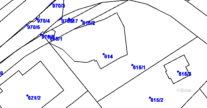 Parcela st. 614 v KÚ Loučka u Nového Jičína, Katastrální mapa