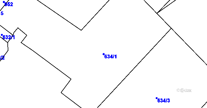 Parcela st. 634/1 v KÚ Loučka u Nového Jičína, Katastrální mapa