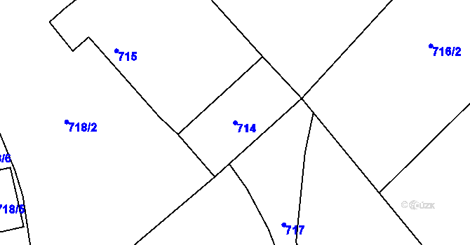 Parcela st. 714 v KÚ Loučka u Nového Jičína, Katastrální mapa