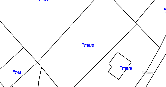 Parcela st. 716/2 v KÚ Loučka u Nového Jičína, Katastrální mapa