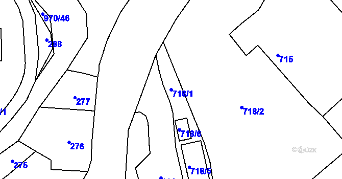 Parcela st. 718/1 v KÚ Loučka u Nového Jičína, Katastrální mapa