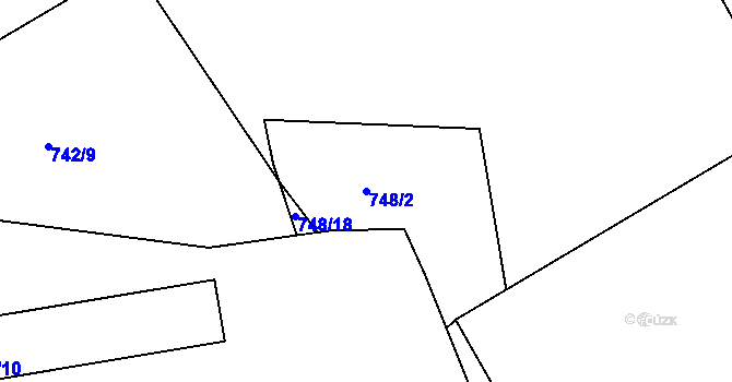 Parcela st. 748/2 v KÚ Loučka u Nového Jičína, Katastrální mapa