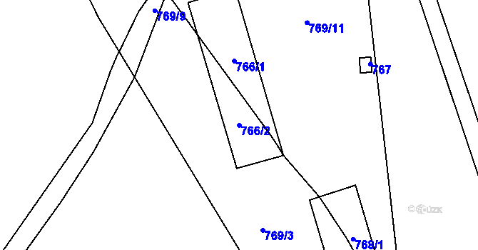 Parcela st. 766/2 v KÚ Loučka u Nového Jičína, Katastrální mapa