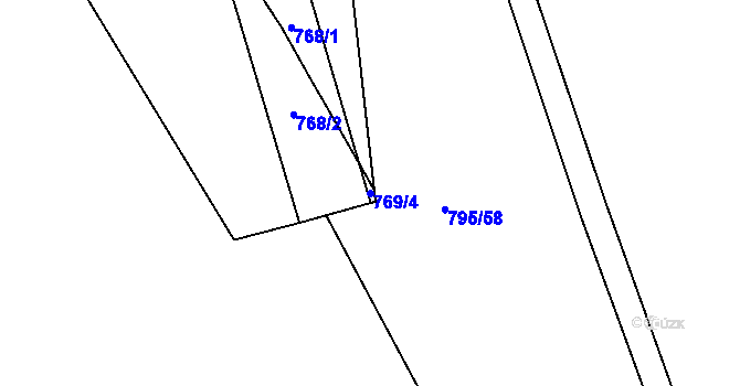 Parcela st. 769/4 v KÚ Loučka u Nového Jičína, Katastrální mapa