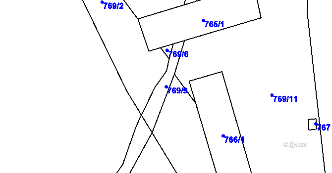 Parcela st. 769/9 v KÚ Loučka u Nového Jičína, Katastrální mapa