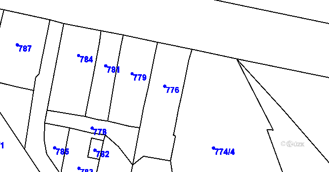 Parcela st. 776 v KÚ Loučka u Nového Jičína, Katastrální mapa