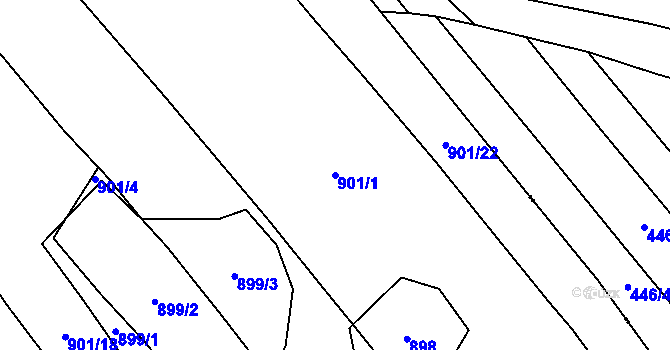 Parcela st. 901/1 v KÚ Loučka u Nového Jičína, Katastrální mapa