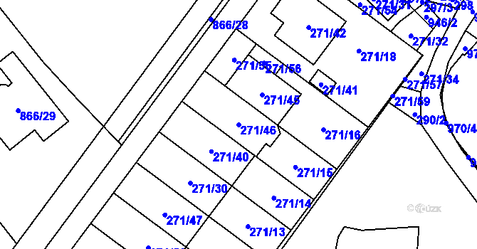 Parcela st. 271/46 v KÚ Loučka u Nového Jičína, Katastrální mapa