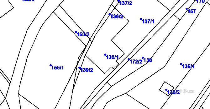 Parcela st. 136/1 v KÚ Loučka u Nového Jičína, Katastrální mapa