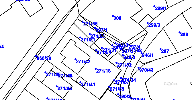 Parcela st. 271/54 v KÚ Loučka u Nového Jičína, Katastrální mapa