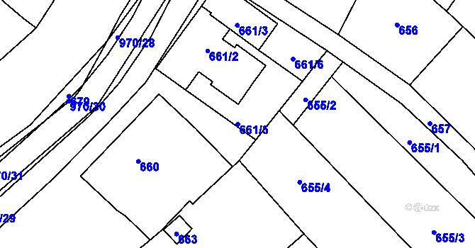 Parcela st. 661/5 v KÚ Loučka u Nového Jičína, Katastrální mapa