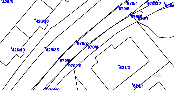 Parcela st. 970/8 v KÚ Loučka u Nového Jičína, Katastrální mapa