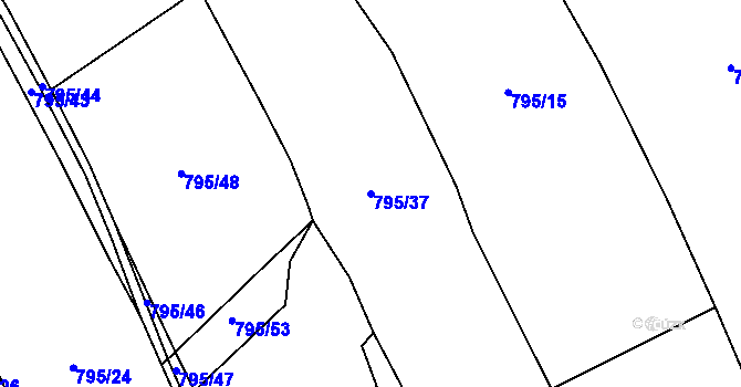 Parcela st. 795/37 v KÚ Loučka u Nového Jičína, Katastrální mapa