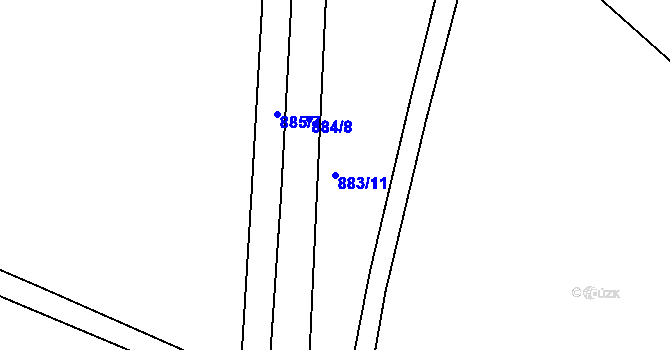Parcela st. 883/11 v KÚ Loučka u Nového Jičína, Katastrální mapa