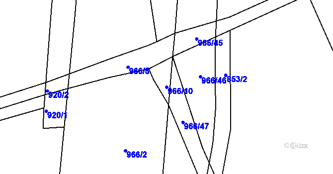 Parcela st. 966/10 v KÚ Loučka u Nového Jičína, Katastrální mapa