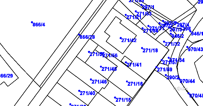 Parcela st. 271/56 v KÚ Loučka u Nového Jičína, Katastrální mapa