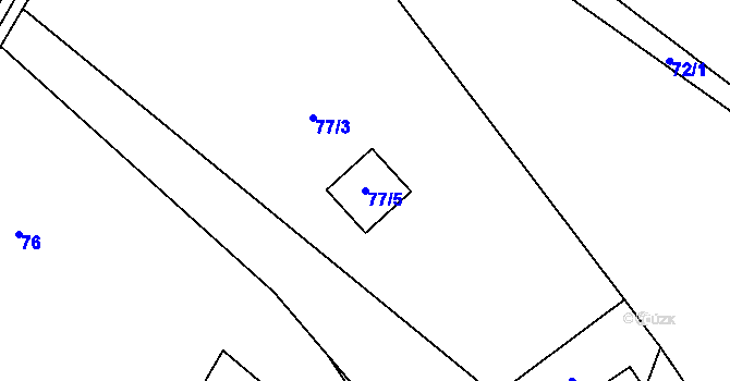 Parcela st. 77/5 v KÚ Loučka u Nového Jičína, Katastrální mapa