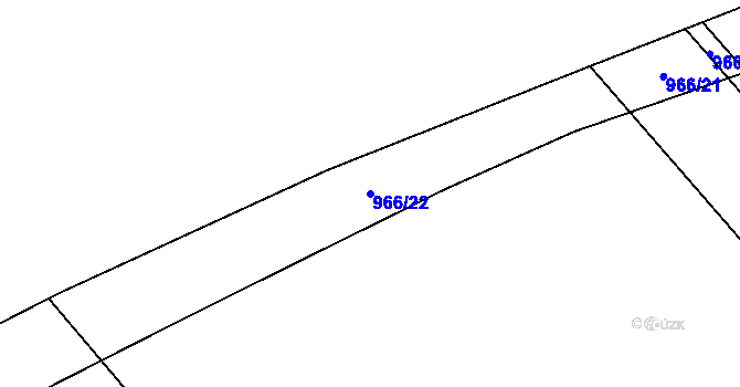 Parcela st. 966/22 v KÚ Loučka u Nového Jičína, Katastrální mapa